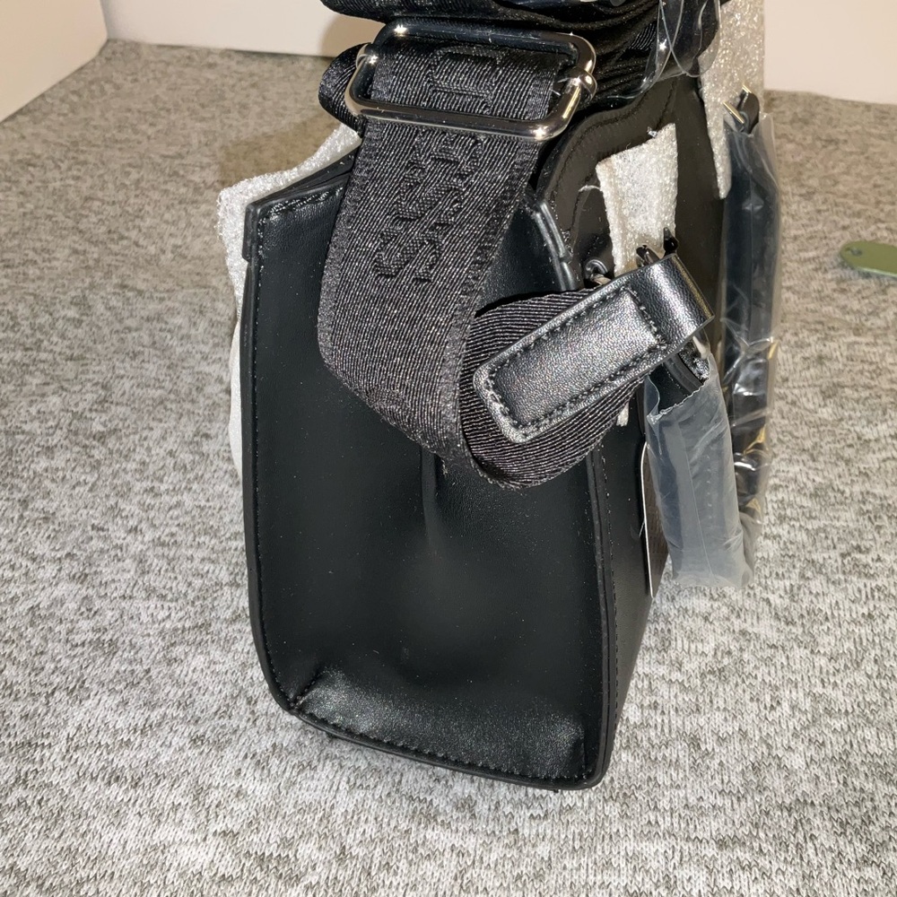 GUESS Factory Ocata Mini Satchel Black handbag Crossbody 
w/ Silver Chain *NWT* - Picture 9 of 11
